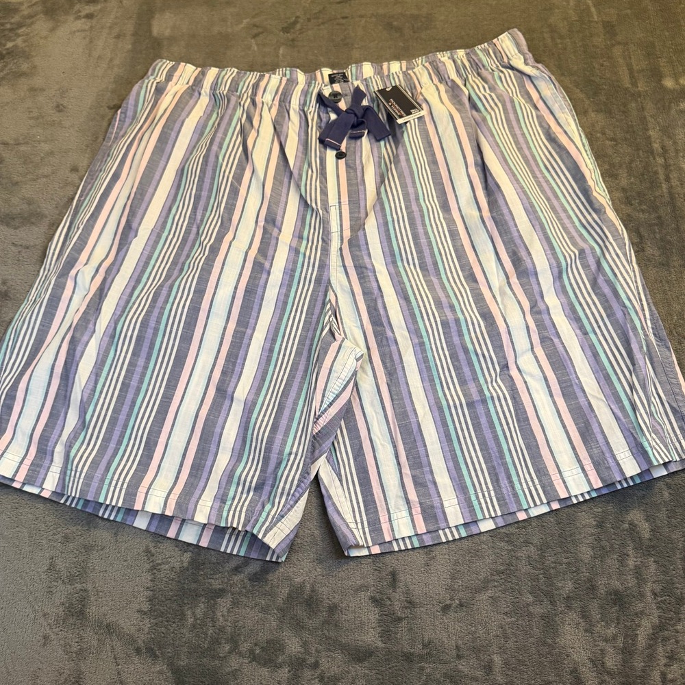 Roundtree Yorke Plaid Pajama Lounge Shorts Sleepwear Striped Mens 3XT 40" NWT
